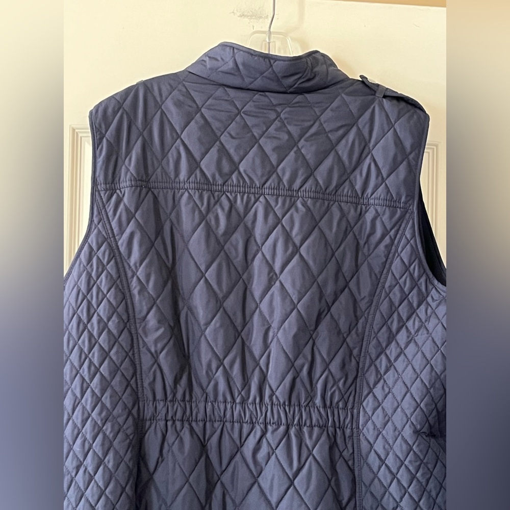 Talbots Navy Quilted Zip-Front Vest - Picture 10 of 16